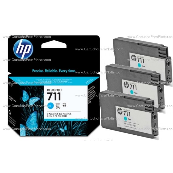 Cartucho HP 711 Pacote Triplo - Tinta Ciano 29 ml - CZ134A