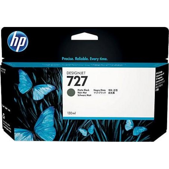 Cartucho HP 727 - Tinta Preto Fosco (MK) 130 ml - B3P22A para Plotter HP Designjet T920, T930, T1500, T1530, T2500 e T2530