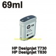 Cartucho de Tinta HP 728 - Tinta Preto Fosco (MK) 69ml - F9J64A para Plotter HP T730 e T830 sem caixa