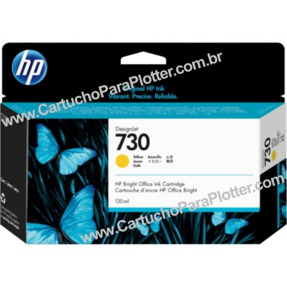 Cartucho de Tinta HP 730 Cor Amarelo 130 ml - P2V64A