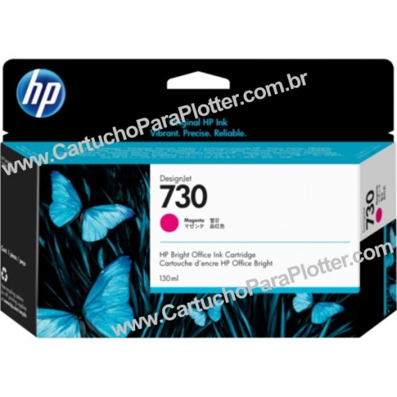 Cartucho de Tinta HP 730 Cor Magenta 130 ml - P2V63A