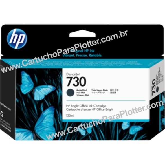 Cartucho de Tinta HP 730 Cor Preto Fosco 130 ml - P2V65A