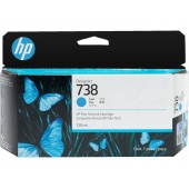 Cartucho HP 738 - Tinta Ciano 130 ml - 498N5A para Plotter HP Designjet T850, T950