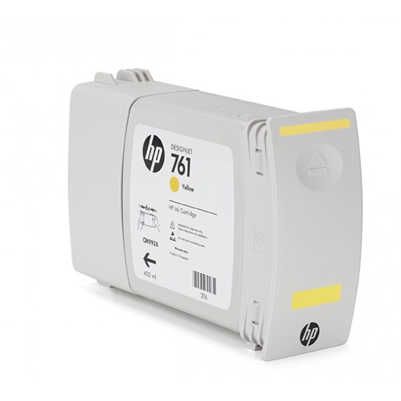 Cartucho HP 761 Amarelo 400 ml - CM992A para Plotter HP T7100 e T7200 