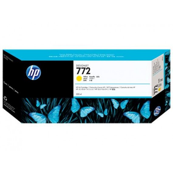 Cartucho HP 772 - Tinta Amarelo 300ml - CN630A para Plotter Z5200 e Z5400