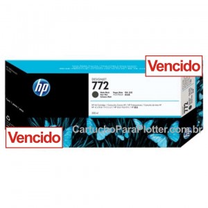 Cartucho HP 772 - Tinta Preto Fosco 300ml - CN635A para Plotter Z5200 e Z5400 Vencido