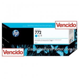 Cartucho HP 772 - Tinta Ciano 300ml - CN636A para Plotter Z5200 e Z5400 Vencido
