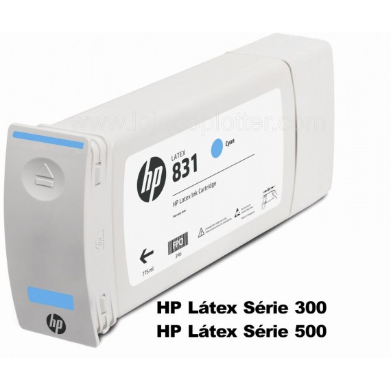 Cartucho Plotter HP Latex cor Ciano HP 831A de 775ml Plotter HP - CZ683A