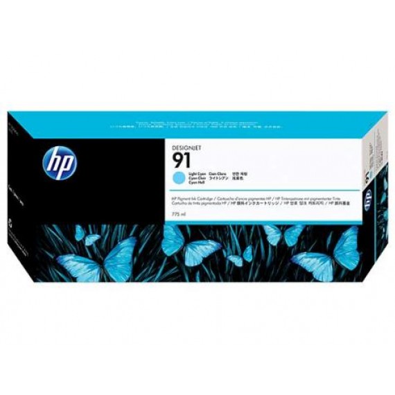 Cartucho HP 91 - Tinta Ciano Claro LC 775 ml - C9470A