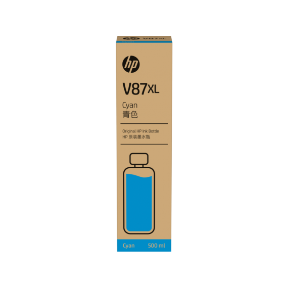 Cartucho HP V87XL - Tinta Ciano 500 ml - 7FN95A para Plotter HP Smart Tank T858, T908