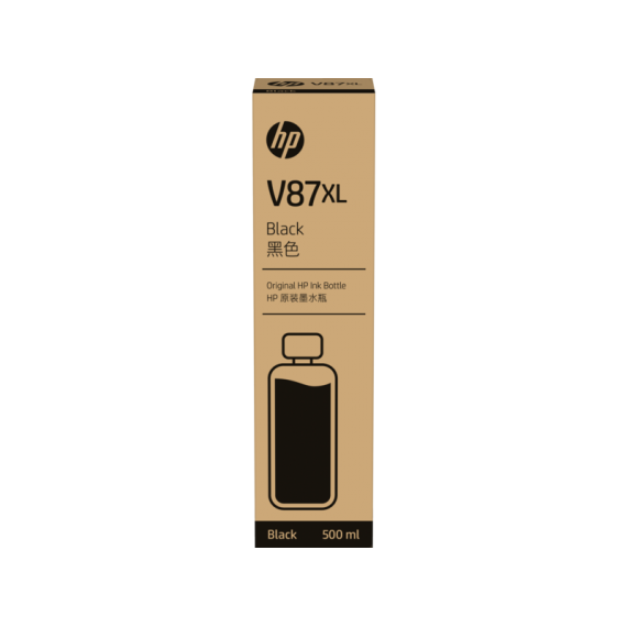 Cartucho HP V87XL - Tinta Preto 500 ml - 7FN98A para Plotter HP Smart Tank T858, T908